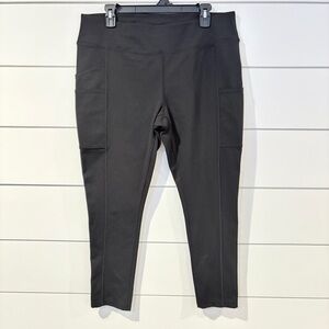 Carhartt Black Utility Cropped Leggings Fitted Pocket Workwear L